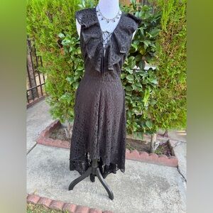 New York & Company Black High Low Lace Dress